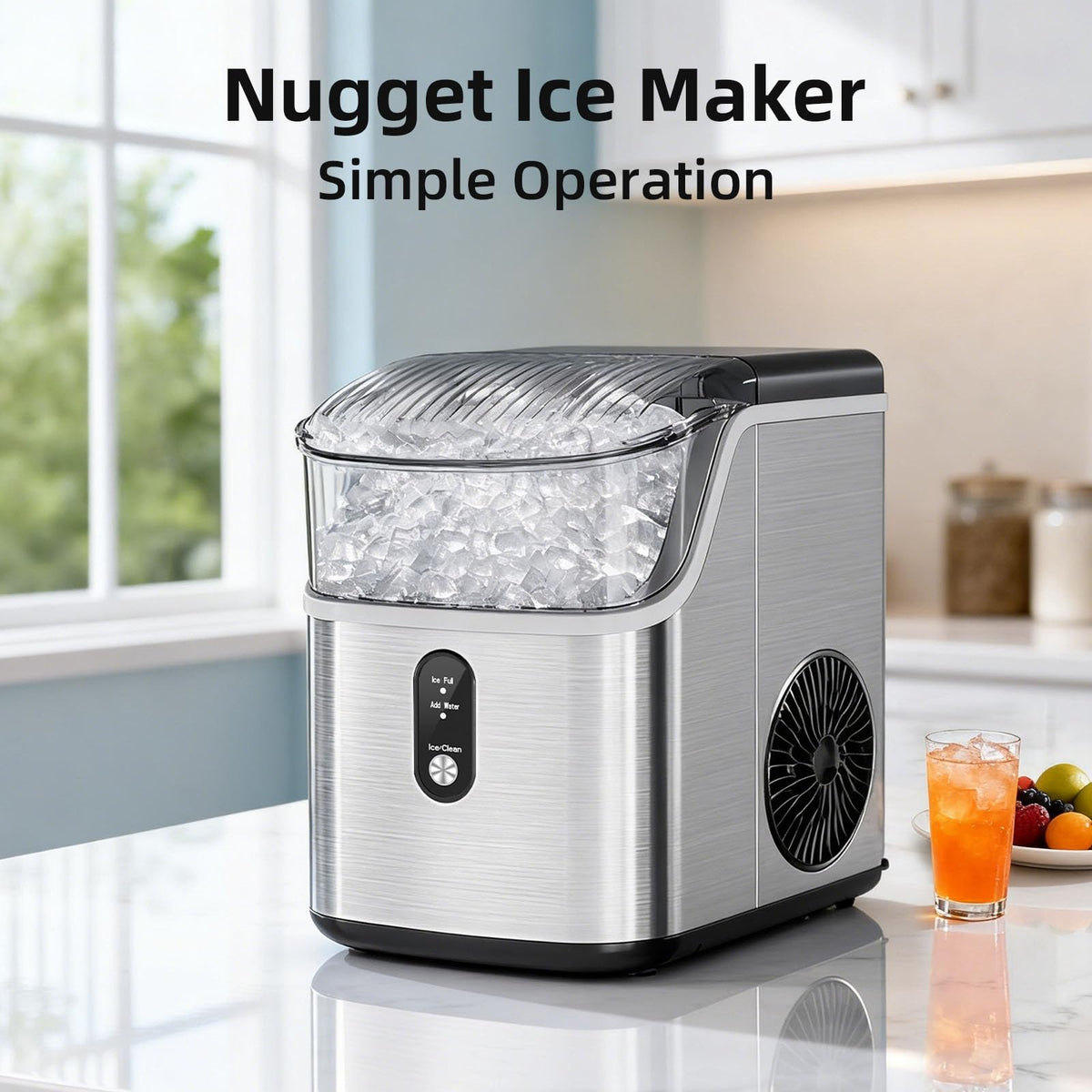 Antarctic Star Nugget Ice Maker Countertop with Soft Chewable Ice