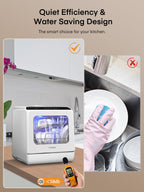 Countertop Dishwasher with Delay Start, 5+1 Wash Programs