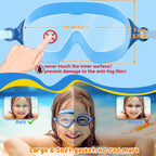 COOLOO Kids Swimming Goggles for Age 4-14, 2 Pack Wide Vision Kids Goggles