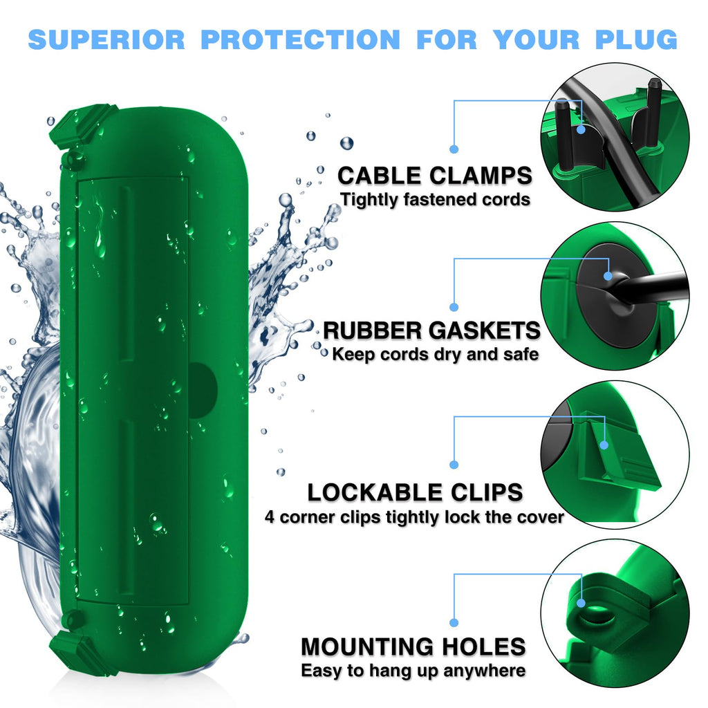 [3 Pack] Flemoon Outdoor Extension Cord Safety Cover with Waterproof Seal