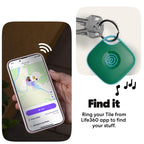 Life360 Tile - Bluetooth Tracker, Keys Finder and Item Locator for Keys, Bags and More. Phone Finder. Both iOS and Android Compatible. 1-Pack (Black)