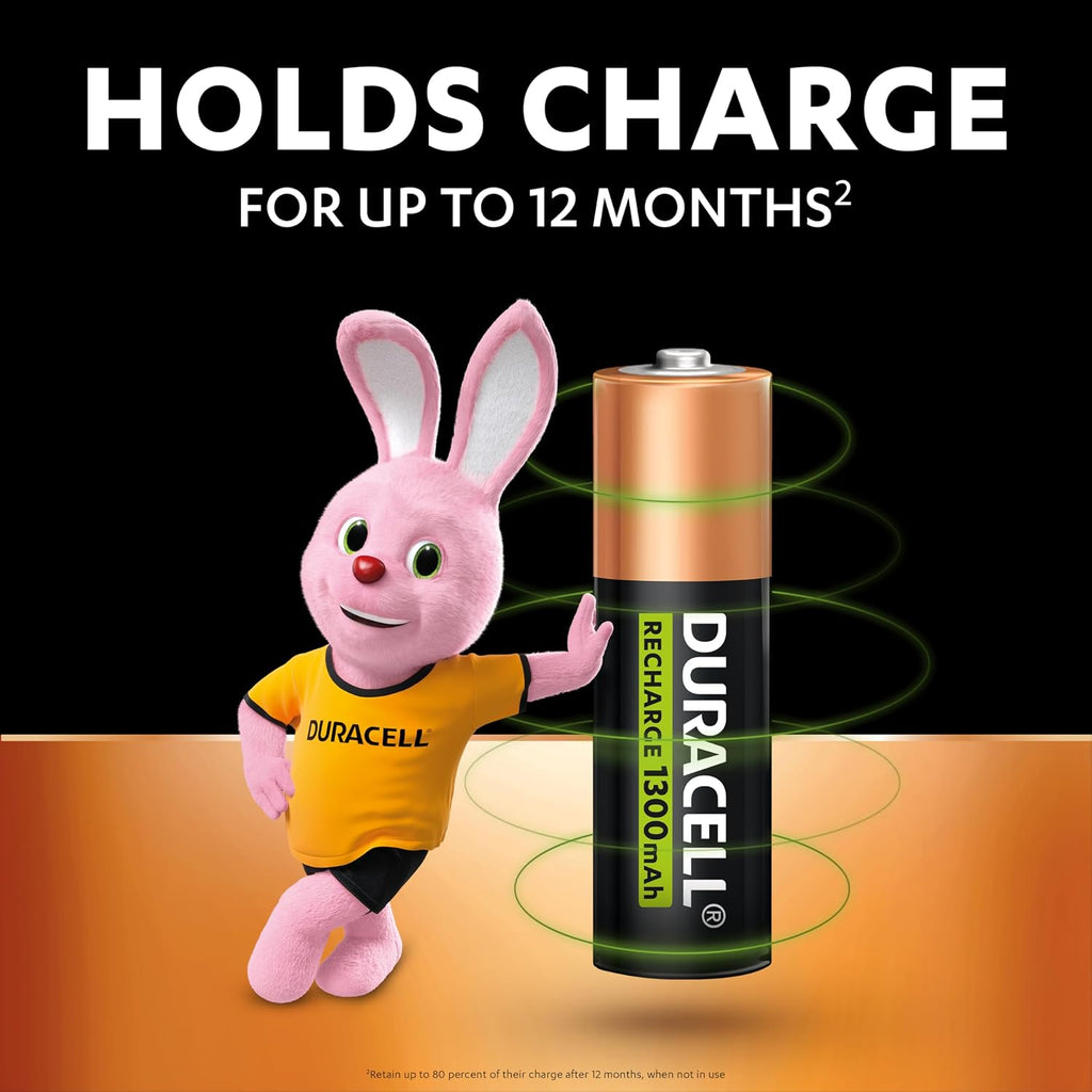 DURACELL AA Rechargeable Batteries (4 Pack) 1.2V, 1300 mAh NiMH