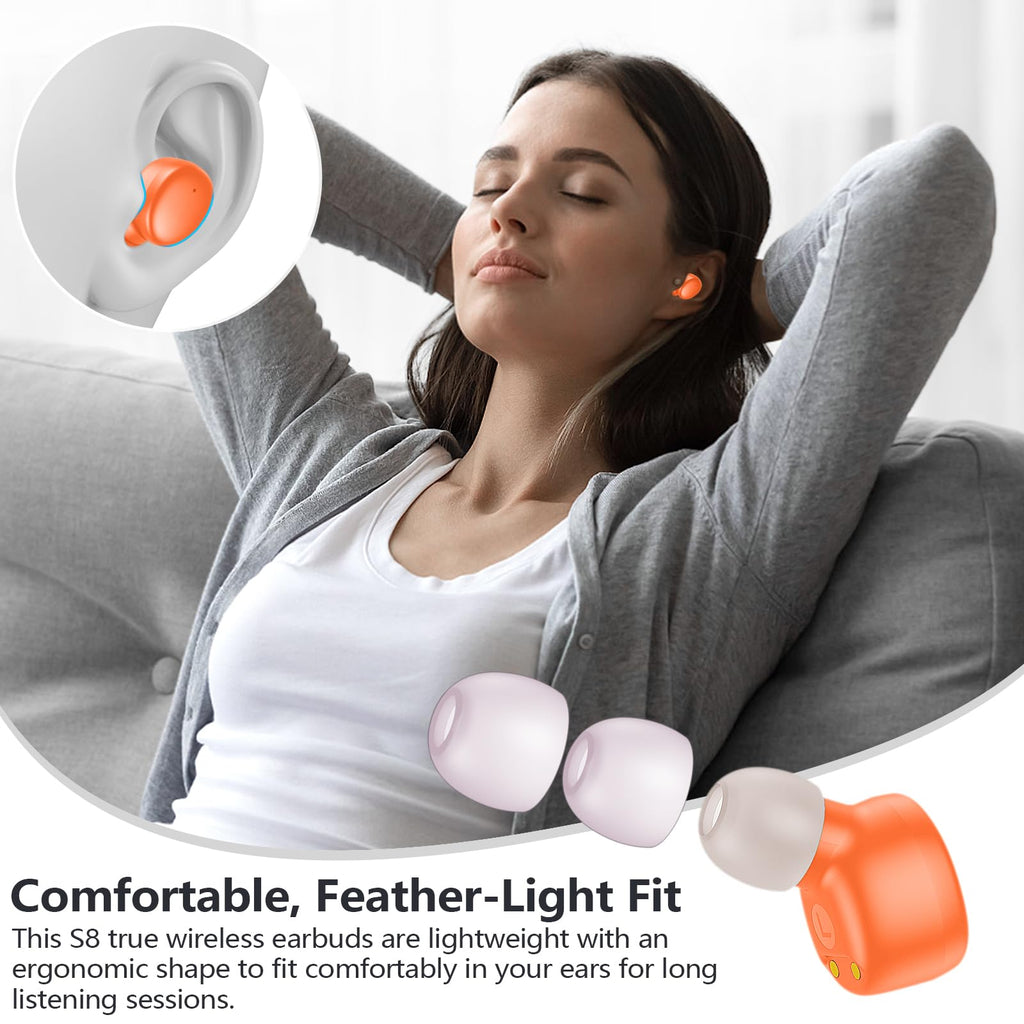 MOZOTER Mini Wireless Earbuds Bluetooth 5.3 in Ear Headphones Headsets