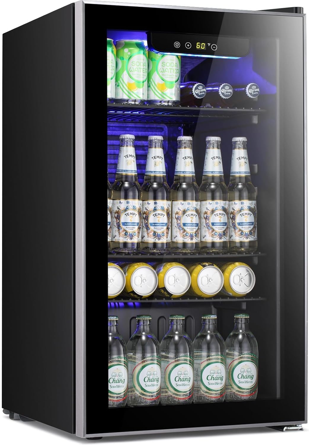 Antarctic Star Beverage Refrigerator Cooler 68 Can, Mini Fridge with Glass Door for Beer Drinks Wine,Freestanding Small Fridge with Electronic Temperature Control for Home and Bar,1.7 cu.ft
