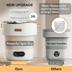 Portable Washing Machine with Spin Basket, Upgraded 20L Foldable Mini Washer【5-Min Wash・3-Min Spin・1-Year Free Replacement】Small Washing Machine for Travel, Dorms, RVs, Camping (Khaki)