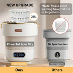 Portable Washing Machine with Spin Basket, Upgraded 20L Foldable Mini Washer【5-Min Wash・3-Min Spin・1-Year Free Replacement】Small Washing Machine for Travel, Dorms, RVs, Camping (Khaki)