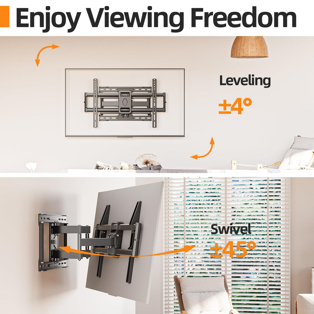 IWORKBOARD 55 65 75 85 inch Tilting TV Wall Mount for 32-90 '' TVs, Low Profile TV Mount Bracket, Safe Lock & Quick Release,Max VESA 600x400mm, 24 inch Studs,132 lbs, Fit Most 55+ 75+ 85+ 86 TVs