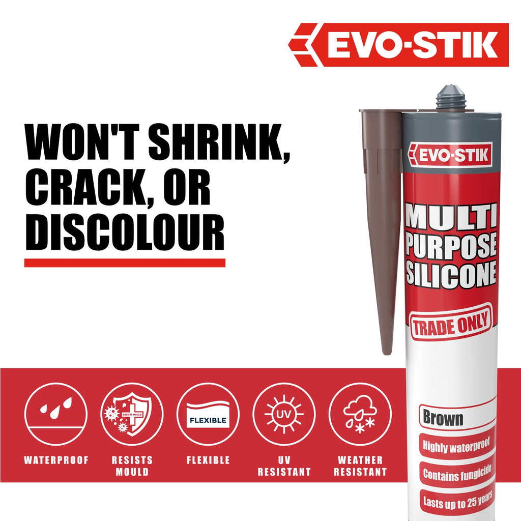EVO-STIK Multipurpose Silicone Sealant White - Waterproof & Mould Resistant