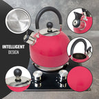 2.5L Stainless Steel Whistling Kettle - Suitable for Fishing, Camping, Hiking, Indoor & Outdoor | Camping Kettle for Gas Stove, Electric Stove, Camp Fire | Lightweight, Fast Boil, Phenolic Handle
