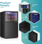 EUHOMY 24 Can Mini Fridge, 18L Beverage Refrigerator with Quiet Compressor