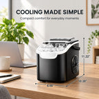 Electactic Portable Ice Maker Countertop,8 Bullet Ice in 6 Mins,2 Ice Size