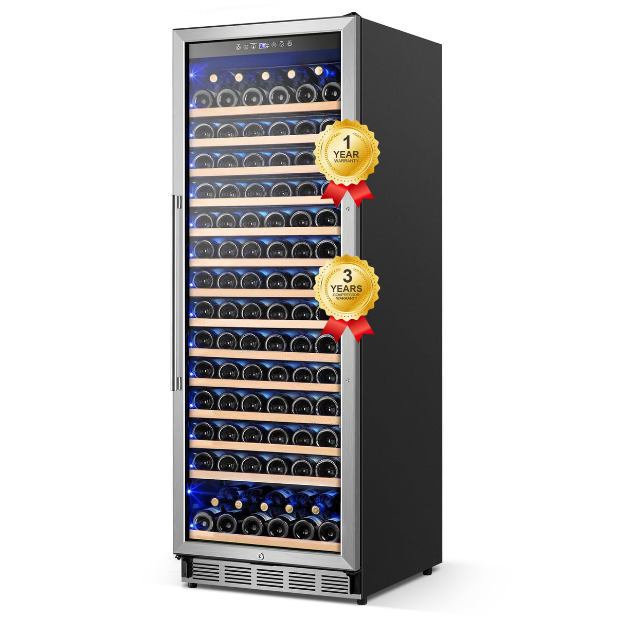24" Dual Zone Wine and Beverage Refrigerator, Under Counter with Glass Door
