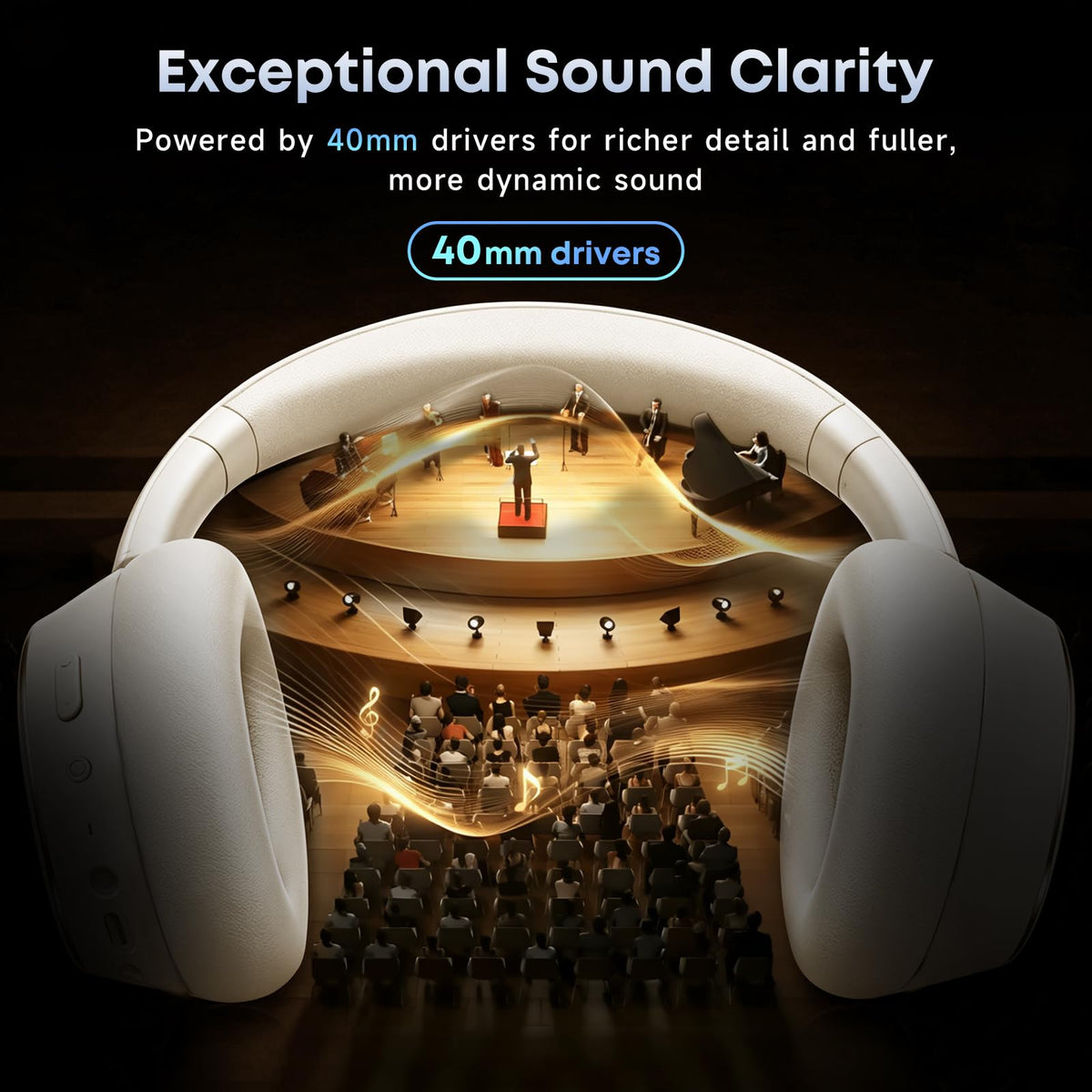 Hybrid Active Noise Cancelling Bluetooth Headphones Wireless Headphones