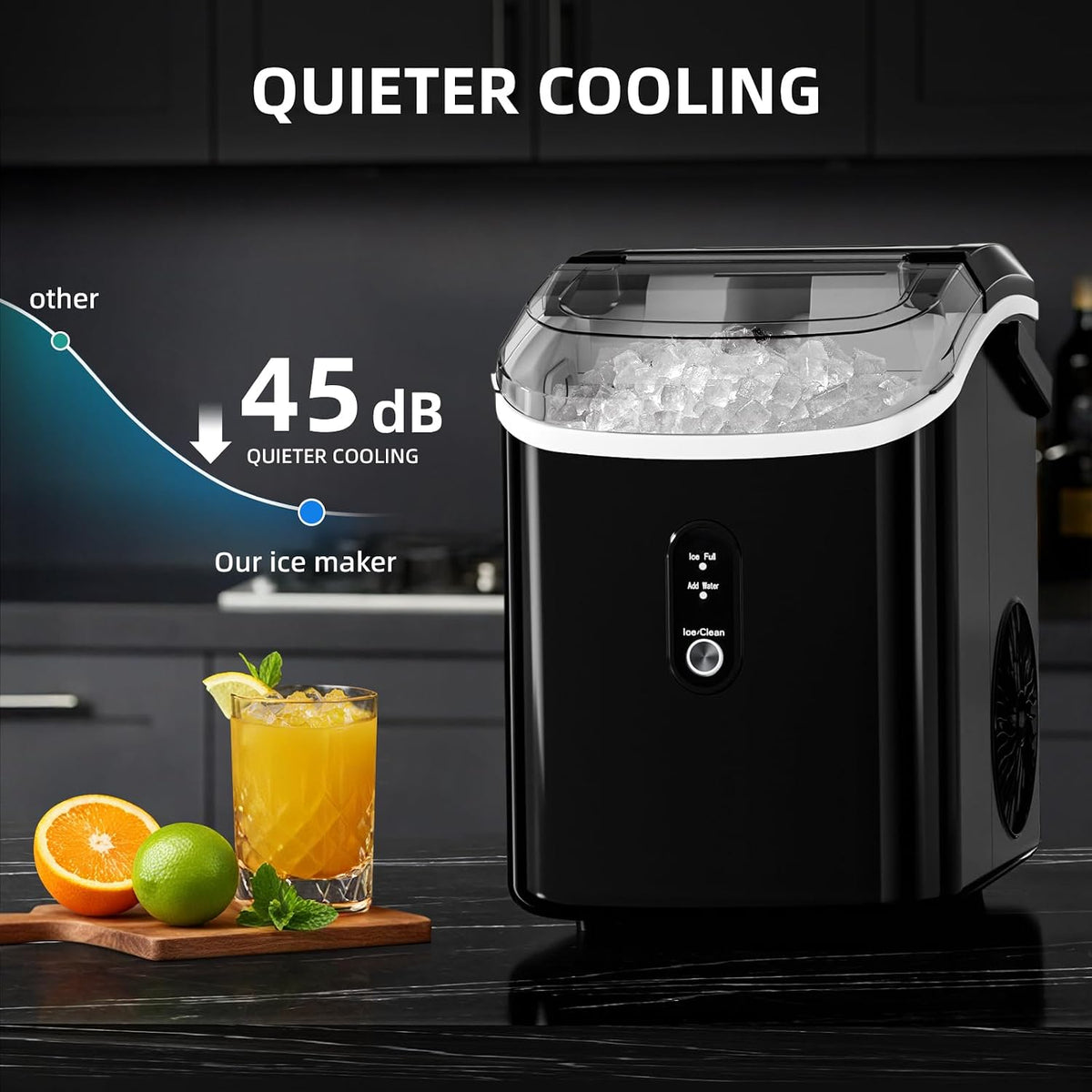 Antarctic Star Nugget Ice Maker Countertop with Soft Chewable Ice