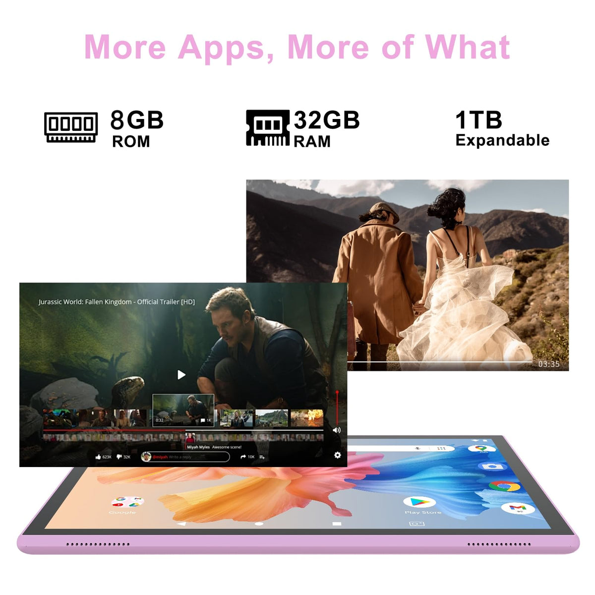 Android Tablet 10 Inch Tablet With Case Stylus Android 15 Tablets 8GB RAM 32GB ROM Support 1TB Expansion 6000mah Battery 10.1" IPS HD Touchscreen 2MP+8MP Dual Camera WIFI-6 Bluetooth5.0 Tablets