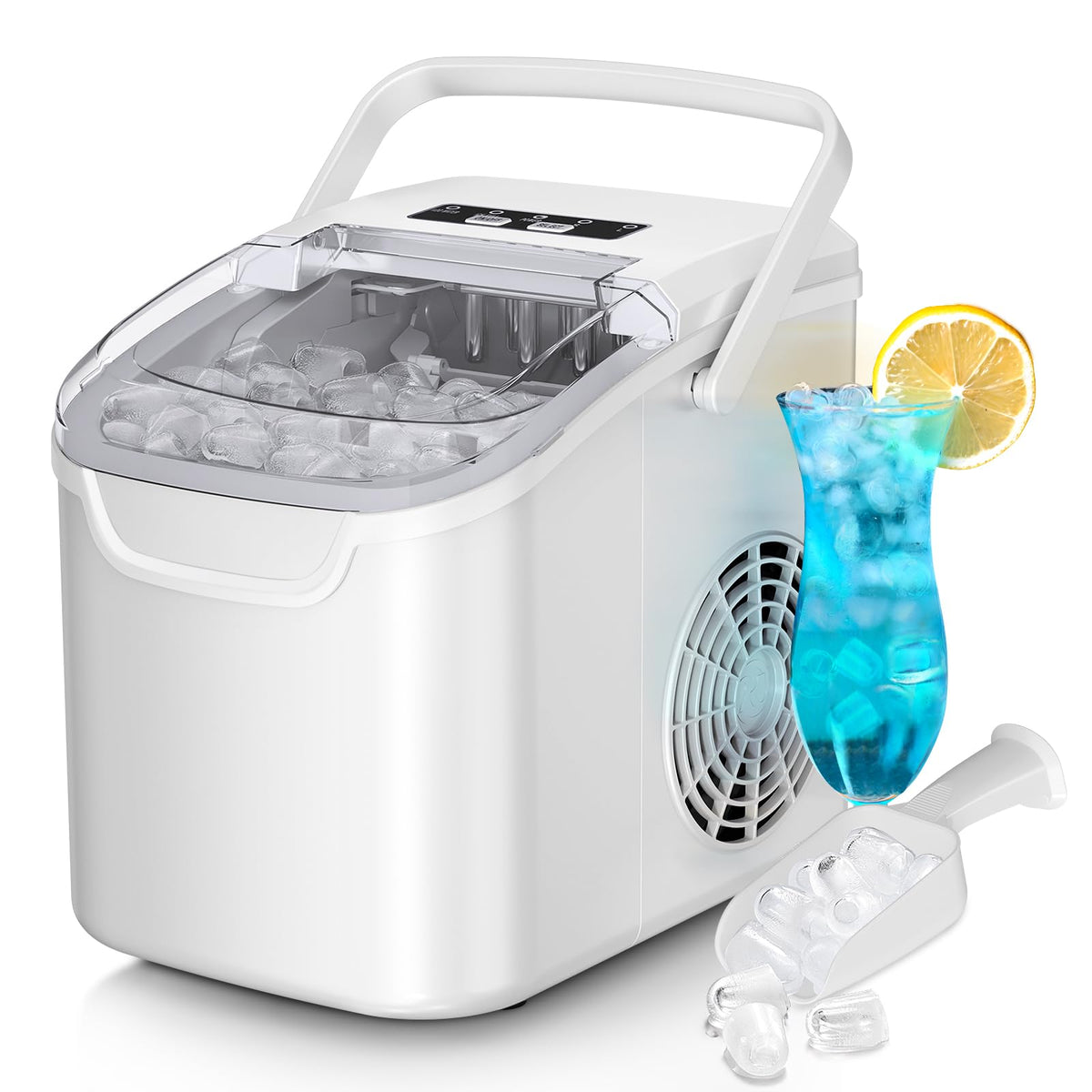 Antarctic Star Countertop Ice Maker Machine, 26Lbs/Day Fastest 6‑Min Ice