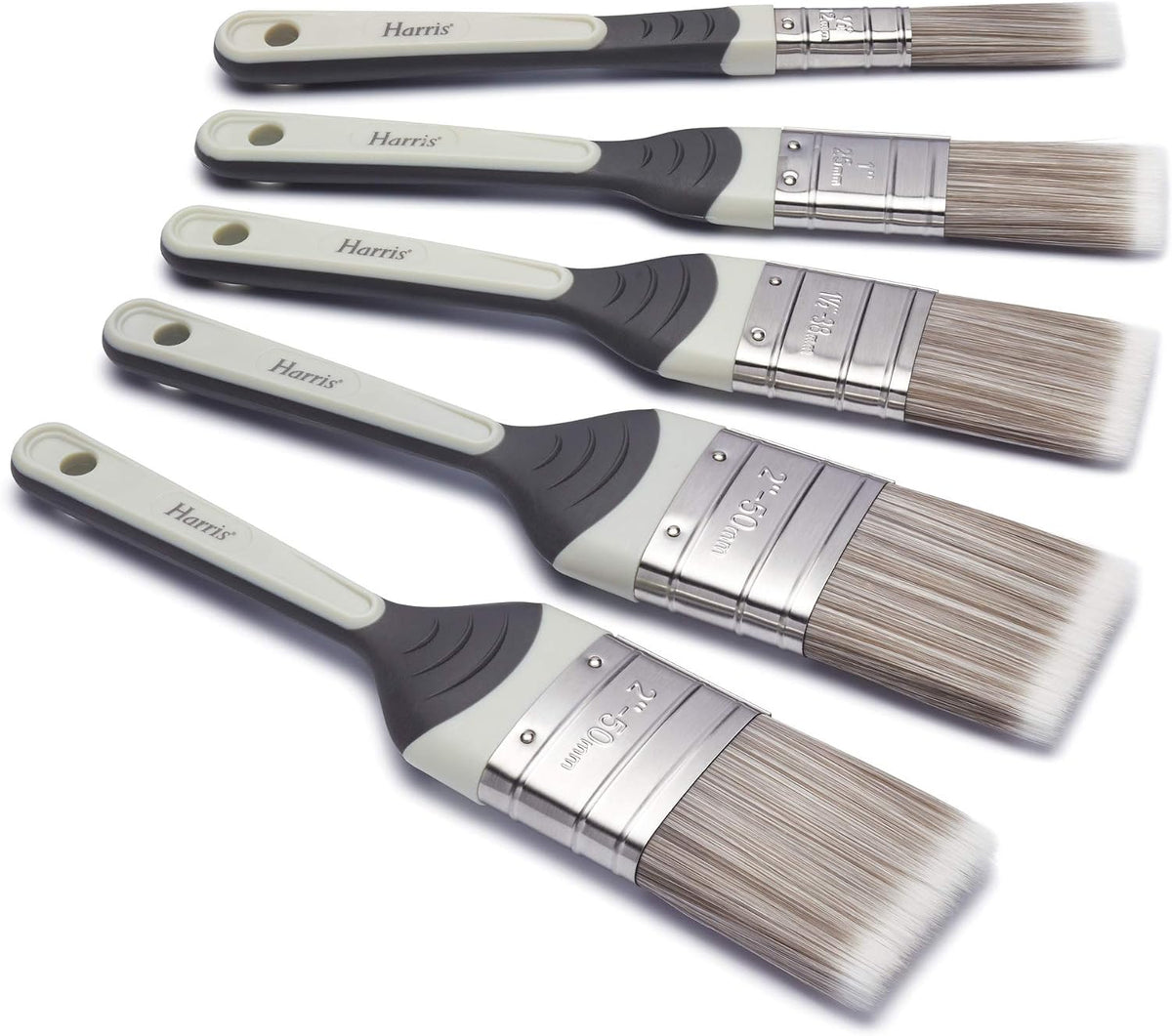 Harris Seriously Good Paintbrush Set, 5 Brush Pack, 1 x 0.5, 1 x 1, 1 x 1.5, 2 x 2 Paint Brushes