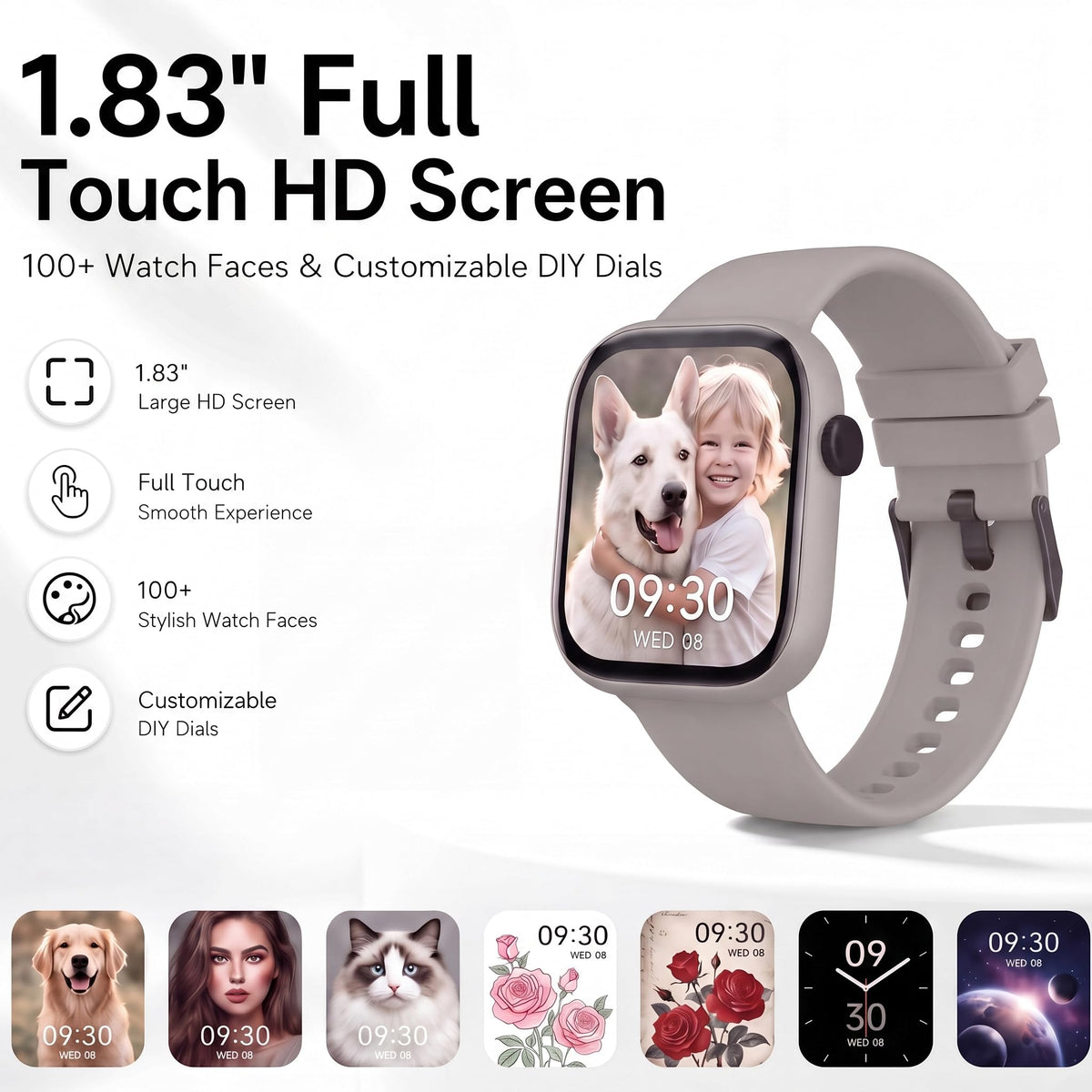 Smart Watch for Women, Bluetooth Answer/Make Calls, 1.83"HD Screen
