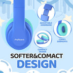 JoySpark Kids Bluetooth Headphones Over-Ear, 60Hrs, Built-in Mic-Purple
