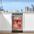 Midea 18 Inch Built-in Dishwasher, 8 Place Settings, Stainless Steel Tub