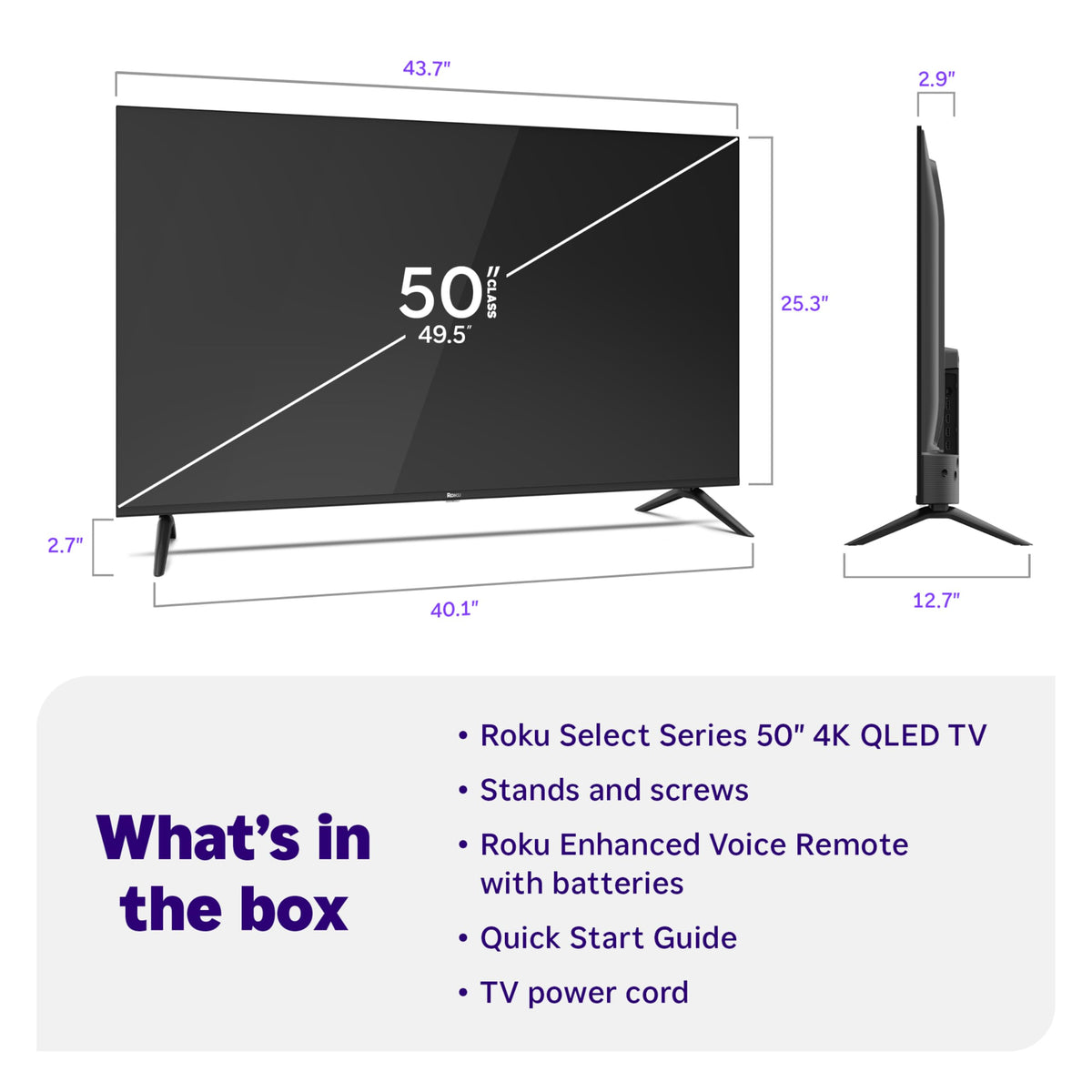 Roku 85-Inch Select Series Smart TV 2026-4K QLED TV - Roku TV