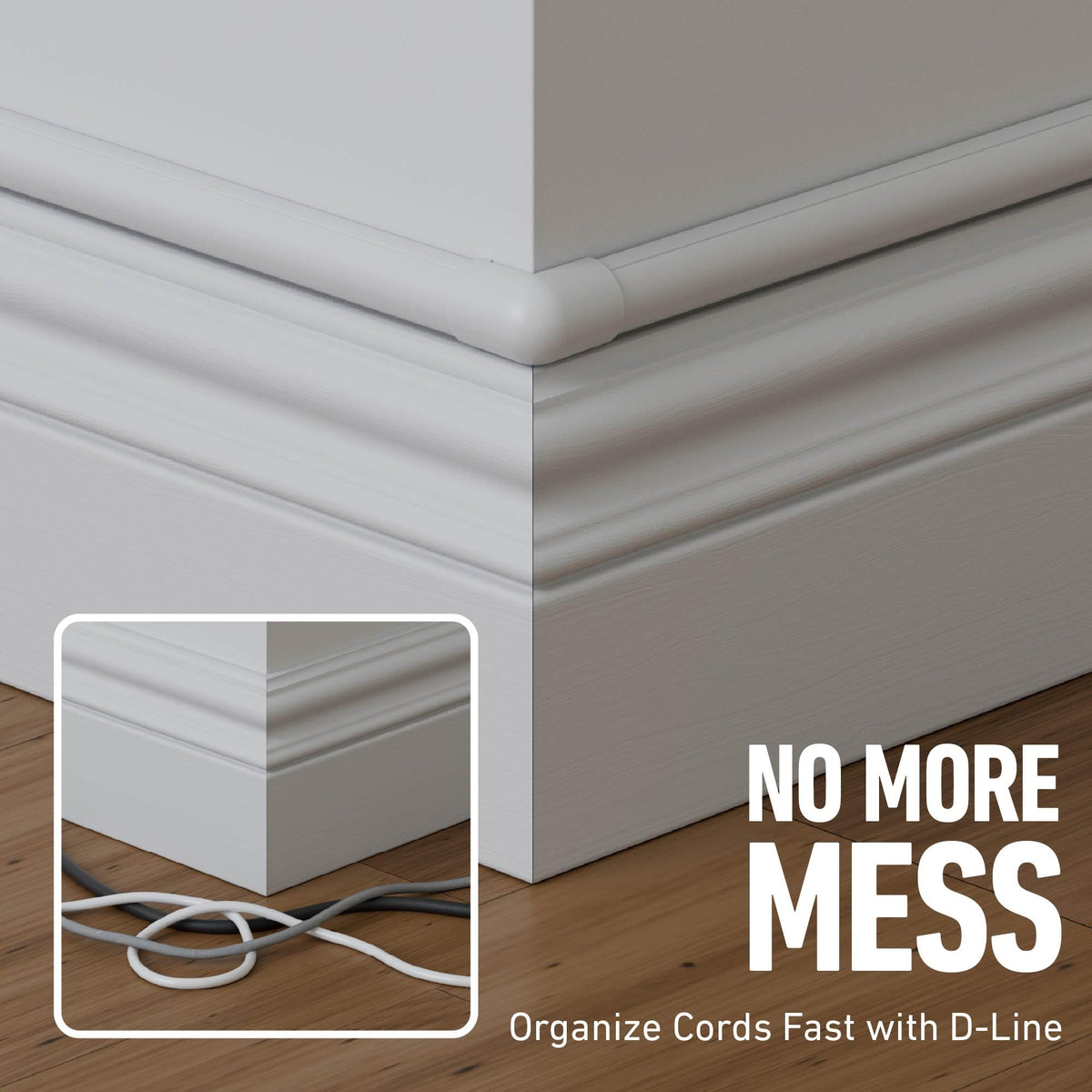 D-Line 157in Cord Cover Kit, Self-Adhesive Wire Hiders, Paintable Cable Raceway to Hide Wires on Wall, Electrical Cable Management - 10x 15.7 Lengths & 19 Accessories - 1.18" (W) x 0.59" (H) - Beige