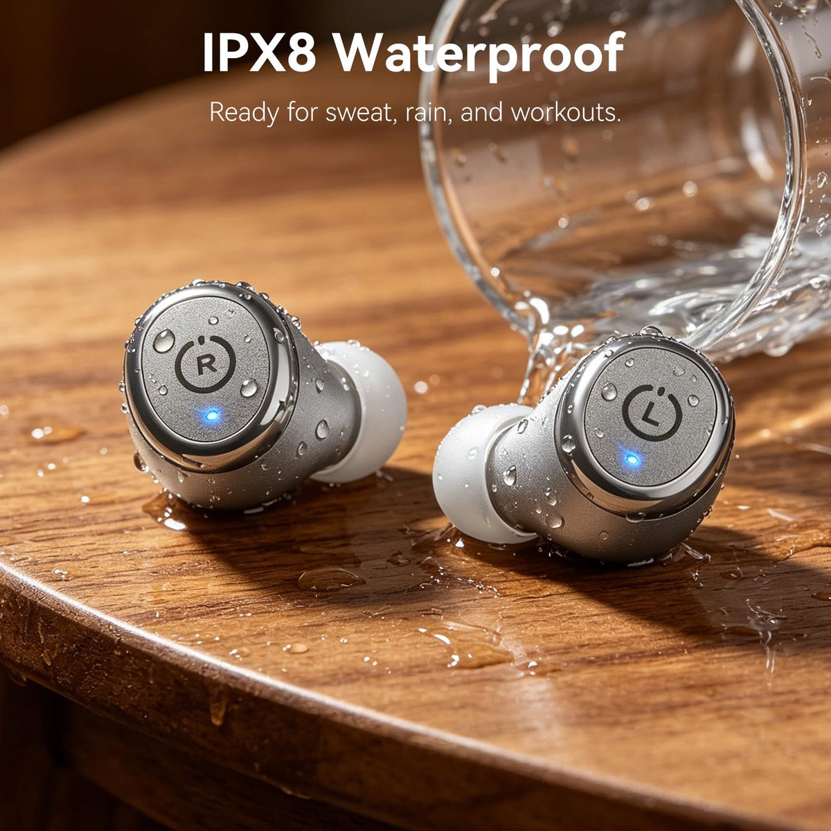 TOZO T10 Wireless Earbuds Powerful Bass Stereo Wireless Charging, APP, IPX8