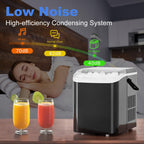 NEWBULIG Countertop Ice Maker Machine with Handle, Portable Ice Maker