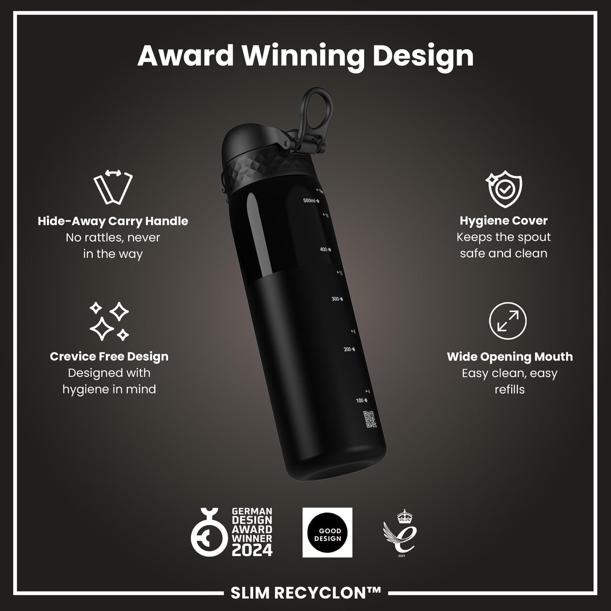 ION8 Leak Proof Water Bottle, 500ml (18oz), Fighter Jets