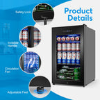 24" Dual Zone Wine and Beverage Refrigerator, Under Counter with Glass Door