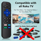 (Pack of 2) Replacement Remote Control Compatible for Roku TV,for TCL Roku/for Hisense Roku/for Onn Roku(Not for Roku Stick,Box and Players)