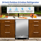 24" Dual Zone Wine and Beverage Refrigerator, Under Counter with Glass Door