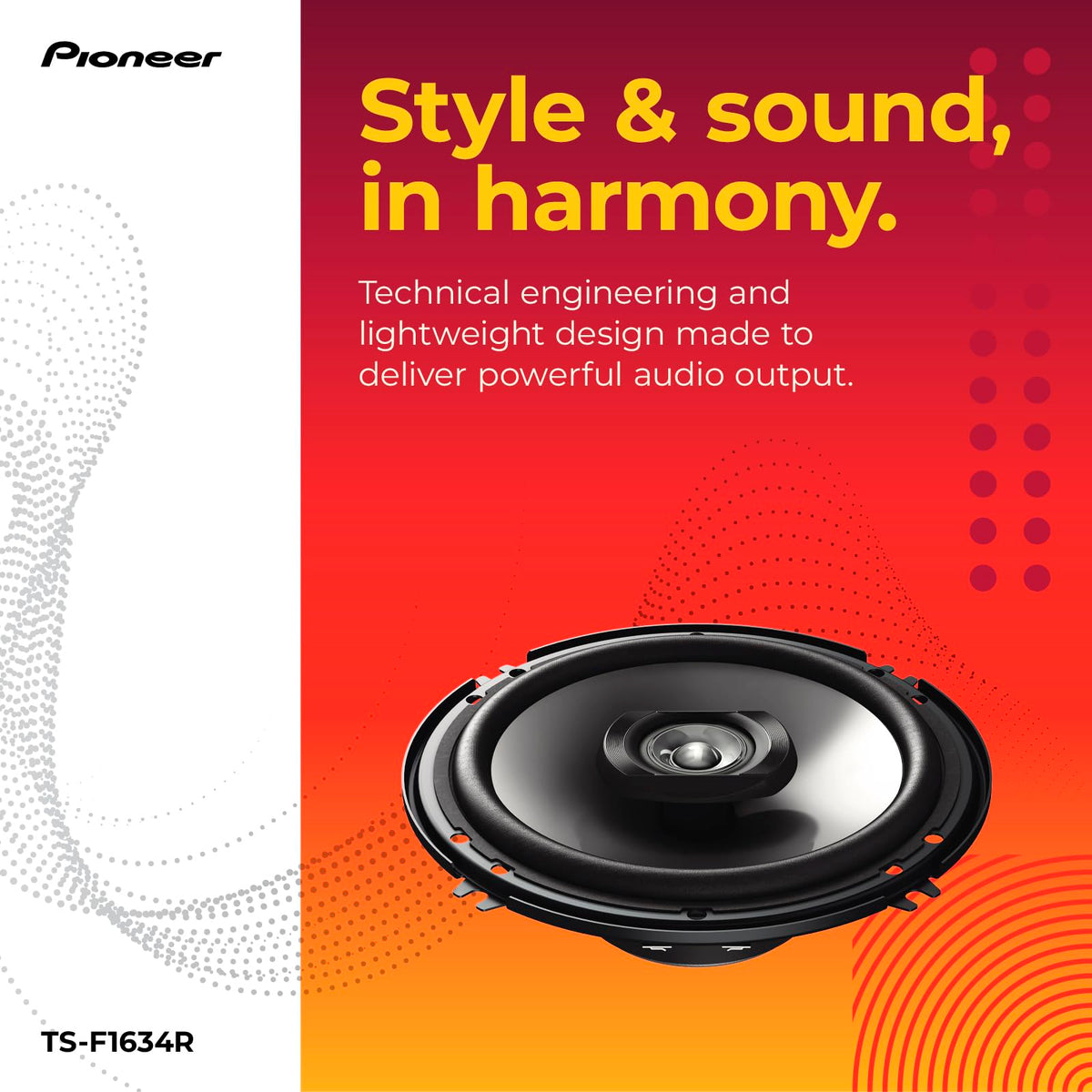 Pioneer F-Series TS-F1035R 4" 2-Way Coaxial Car Speakers 150W Max