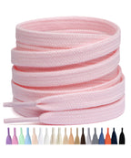 Stepace 2 Pairs Cotton Flat Shoe Laces 8mm Wide Shoelaces for Sneaker