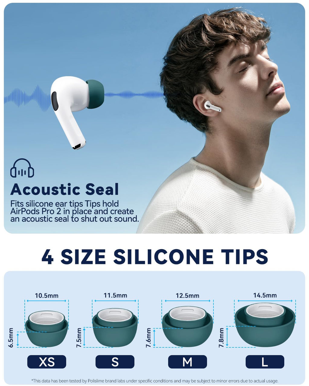 5 Pairs Replacement Ear Tips for AirPods Pro 3 (White)