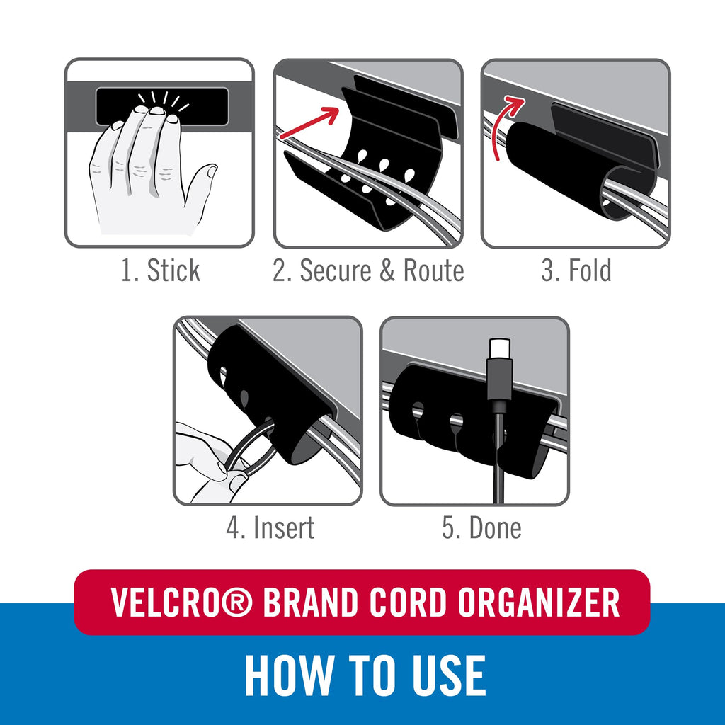 VELCRO Brand Reusable Cable Ties, Cord Management, 6in, Black, 100 Pack