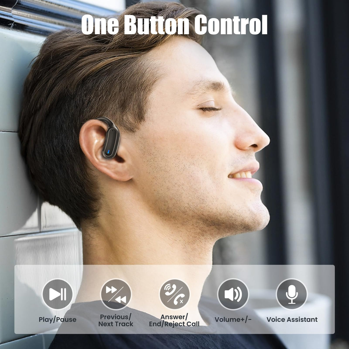 Wireless Earbuds Bluetooth Headphones, 54H Playtime Stereo Over Ear Buds with ENC Noise Cancelling, LED Power Display, IPX7 Waterproof Sport Earphones with Earhooks for Running/Workouts (Black)