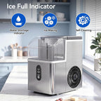 Electactic Nugget Ice Maker Countertop, 35Lbs/24H, Ready in 7 Mins Pebble Ice Maker Machine, Self-Cleaning Pellet Ice Maker with Ice Scoop&Basket, Countertop Sonic Ice Makers for Home, Stainless Steel