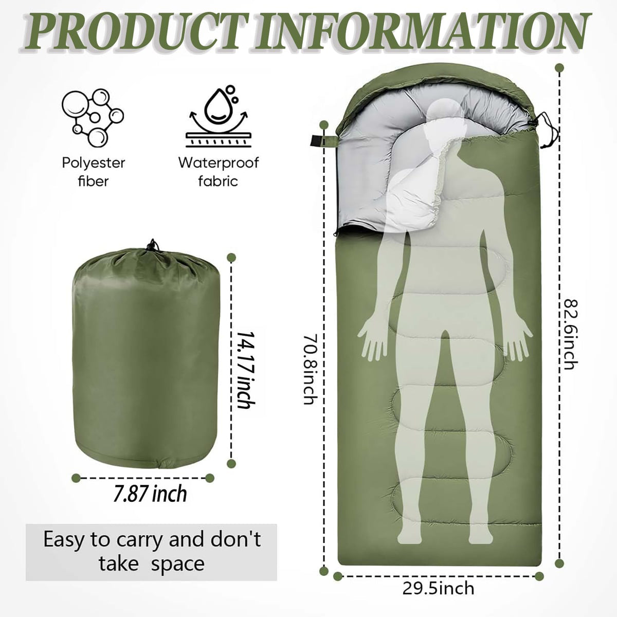 Sleeping Bag for Camping,Sleeping Bags for Adults Backpacking Waterproof,3 Seasons Adult Blanket,Small Packed Ultralight Carry Bag, Soft,Thick and Warm,for Outdoor Camping,Travel,Hiking