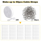 YMCRLUX 1"x64ft Hook and Loop Straps with 70 Metal Buckles, Adjustable Fastening Cable Straps, Cut-to-Length Cinch Strap, Reusable Nylon Securing Cord Ties for Organizer or Storage, 1 inch Wide, Black
