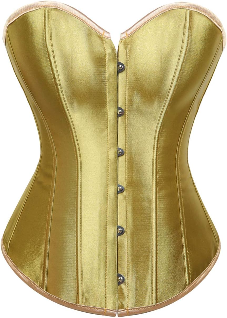 LSFYSZD Women's Lace Up Boned Overbust Corset Bustier Lingerie Bodyshaper Top Plus Size