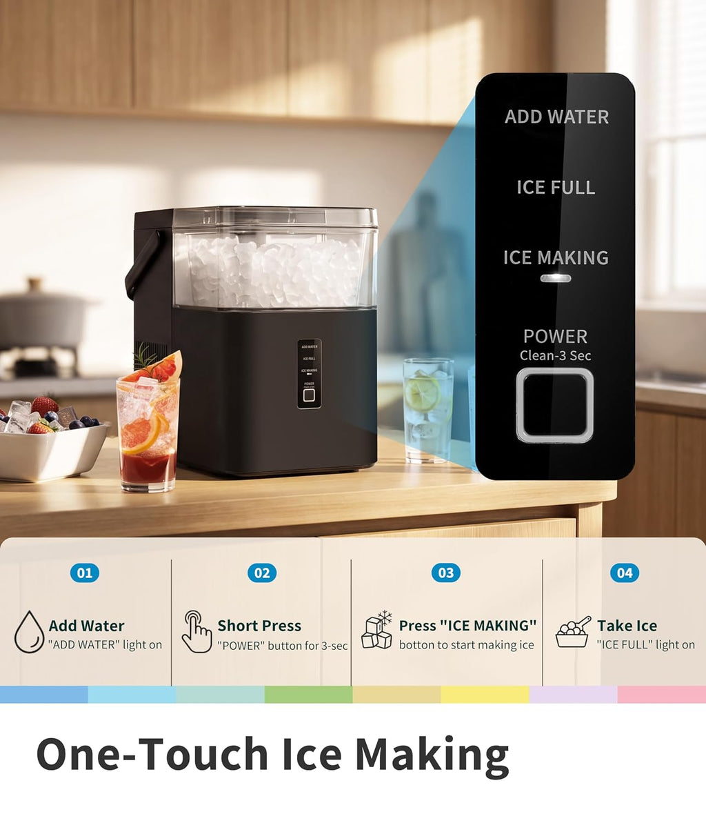Comfee 33lbs Countertop Nugget Ice Maker, Self-Cleaning, with Ice Scoop