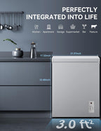 7.0 Cu Ft Chest Freezer - Energy Saving Quiet Top Open Door Mini Freezer Adjustable 6 Thermostat - Compact Small Deep Freezer w/Removable Basket and Defrost Water Drain for Home/Apartment/Garage