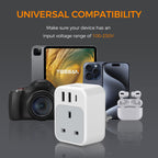 TESSAN UK to US Plug Adaptor 2 Pack, Type B USA Travel Adapter with USB C