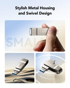 Lexar D40E 64GB Dual USB 3.2 Gen 1 Type-C Jump Drive,Champagne Silver