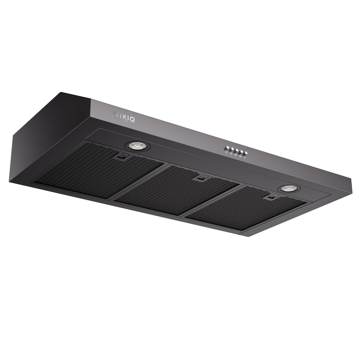 VIKIO HOME Under Cabinet Range Hood 30 Inch, 1200 CFM Dual-Motor Kitchen Vent with LED Lights, Button Control, Ducted Stainless Steel Vent Hood, Reusable 5-Layer Aluminum Filters, Black