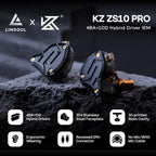 Linsoul KZ ZS10 Pro, 4BA+1DD 5 Driver in Ear Monitor, HiFi Wired Earbuds, Gaming Earbuds, Hybrid IEM Earphones with Stainless Steel Faceplate, Detachable Cable for Musician(with Mic, Dark Black)