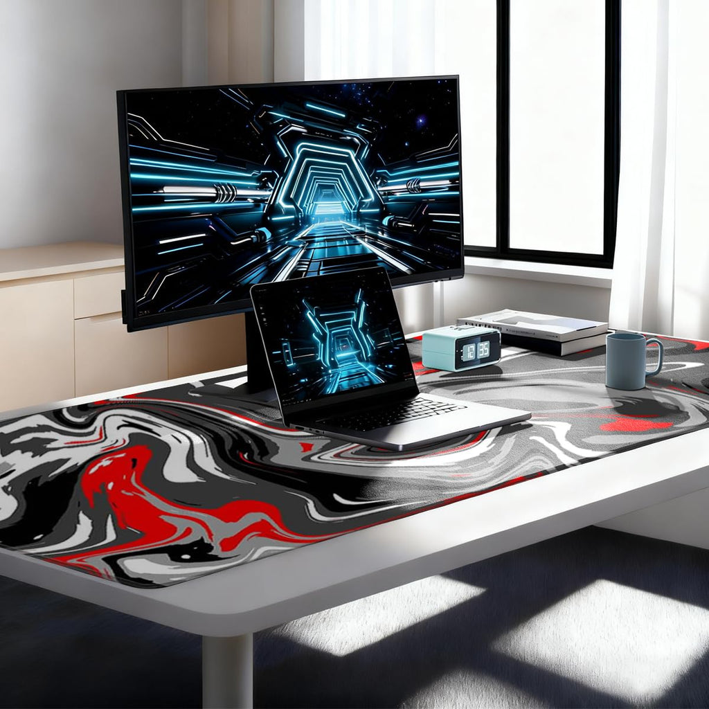 Rcege Large Gaming Mouse Pad Extended Desk Mat with Non Slip Stitched Edge