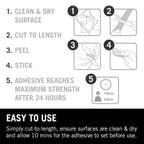 VELCRO Brand, Heavy Duty Stick On Tape, Cut-to-Length Industrial Extra Strong Double Sided Hook & Loop Self Adhesive Tape Perfect for Room Décor & Home, Office, Garage Use, White, 50mm x 1m
