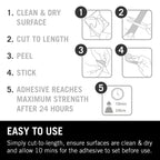 VELCRO Brand, Heavy Duty Stick On Tape, Cut-to-Length Industrial Extra Strong Double Sided Hook & Loop Self Adhesive Tape Perfect for Room Décor & Home, Office, Garage Use, White, 50mm x 1m